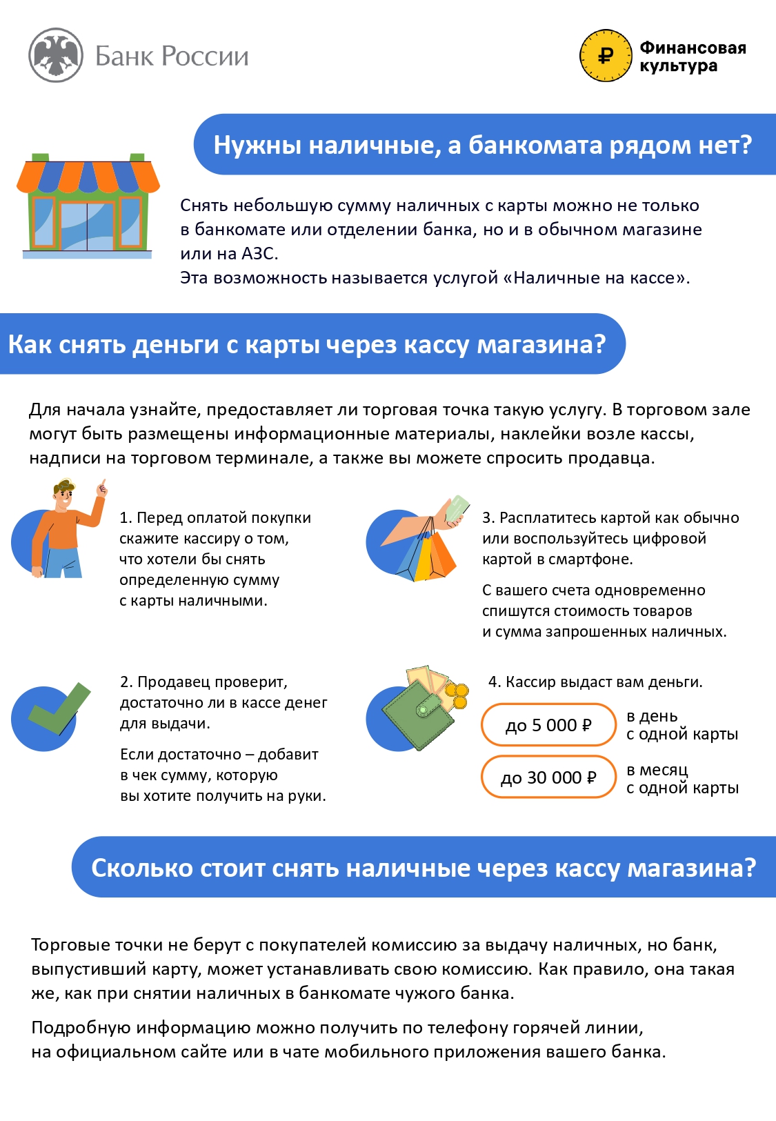 Как снять наличные через кассу магазина?.